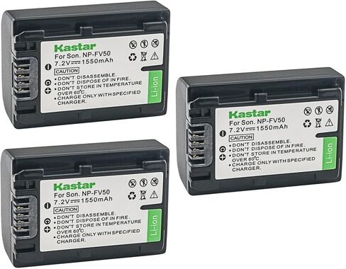 استبدال بطارية Kastar 4-Pack NP-FV50 لسوني HDR-PJ510، HDR-PJ540، HDR-PJ580، HDR-PJ650، HDR-PJ670، HDR-PJ710، HDR-PJ740، HDR-PJ760، HDR-PJ780، HDR-PJ790 ، كاميرا HDR-PJ810، HDR-PJ820، كاميرا HDR-PJ820E in Saudi Arabia