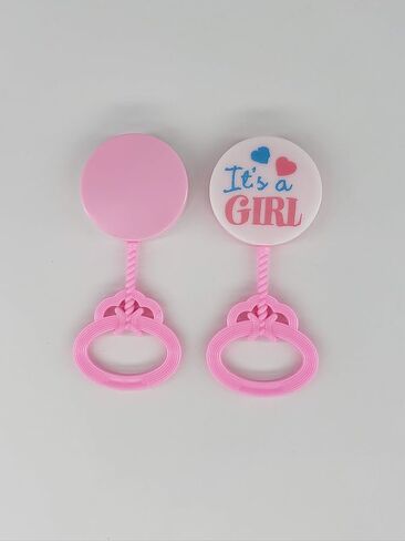 12X Baby Shower Favors Party Decoration It's a Girl & It's a Boy Mini Rattles (Pink Mini Rattle) in Saudi Arabia