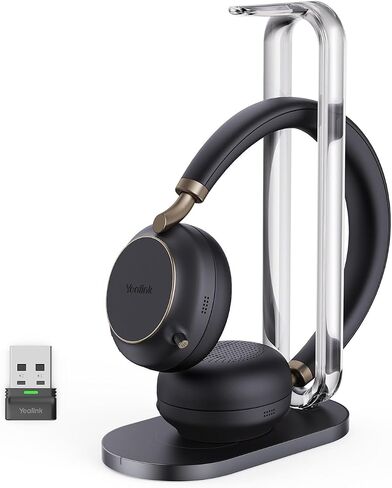 Yealink BH76 with Charging Stand Wireless Bluetooth Headset for Work, Business Active Noise Cancelling Headset with 5X Microphone, Teams Certified Headset for Computer Mobile, up to 35h Talking, ANC in Saudi Arabia