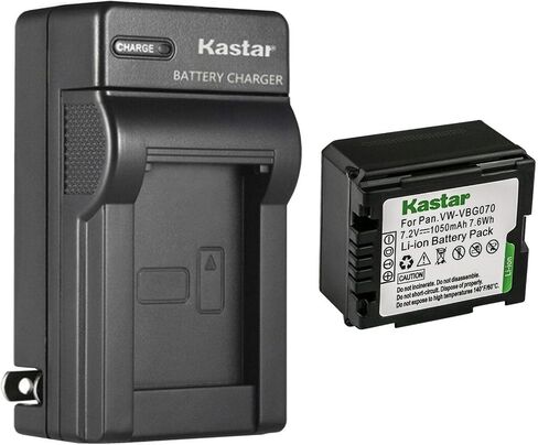 بطارية Kastar قطعتين وشاحن حائط تيار متردد بديل لبطارية باناسونيك VW-VBG070، باناسونيك SDR-H60، SDR-H60S، SDR-H60P، SDR-H68GK، SDR-H79، SDR-H79K، SDR-H79P، SDR-H80، كاميرا SDR-H80A، كاميرا SDR-H80K in Saudi Arabia