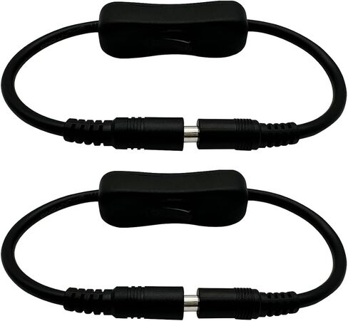 2pcs, DC 5.5 x 2.5mm, DC Switch, LED Strip Connector, LED Light Adapter Connector, Black in Saudi Arabia
