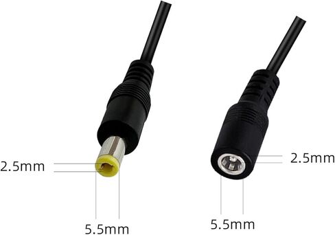 2pcs, DC 5.5 x 2.5mm, DC Switch, LED Strip Connector, LED Light Adapter Connector, Black in Saudi Arabia