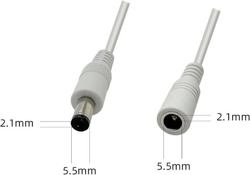 2pcs, DC 5.5 x 2.5mm, DC Switch, LED Strip Connector, LED Light Adapter Connector, Black in Saudi Arabia