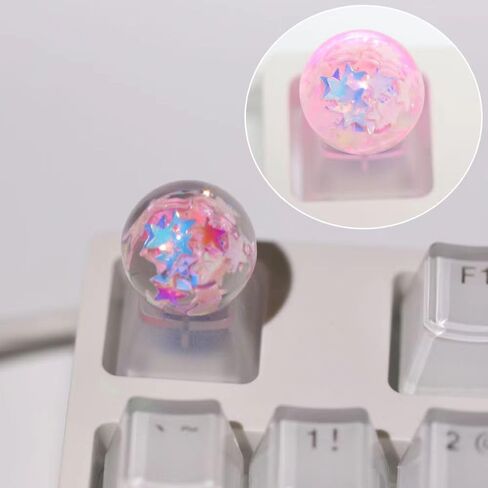Personalized Crystal Ball Keycap Handmade OEM Profile Keycap Base DIY Custom ESC Backlit Keycap for Mechanical Keyboard MX Switch (Star) in Saudi Arabia