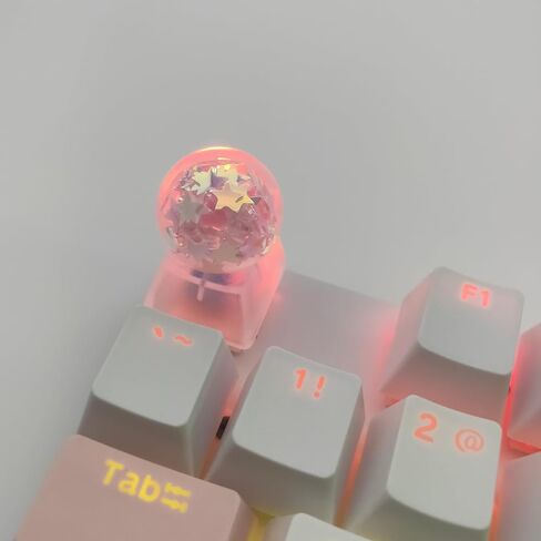 Personalized Crystal Ball Keycap Handmade OEM Profile Keycap Base DIY Custom ESC Backlit Keycap for Mechanical Keyboard MX Switch (Star) in Saudi Arabia