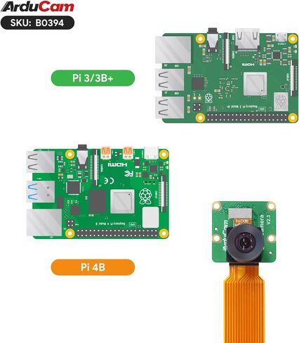 وحدة كاميرا Arducam 8MP IMX219 لـ Raspberry Pi، مع تشويه منخفض 105 درجة (D) عدسة FOV M12، متوافقة مع Raspberry Pi 5، 4 Model B، Pi 3/3B+، Pi Zero 2W والمزيد in Kuwait