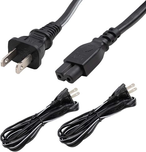 6ft (2Pk) 2 Prong C7 Non-Polarized Xbox, PS2, PS3, PS4,PS5 Power Cord/Non-Polarized AC Power Cord, Compatible with Samsung Sony LG TV AppleTV 4K in Kuwait