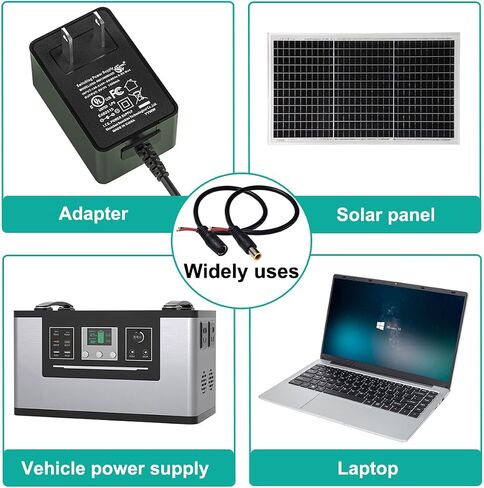 2 قطعة DC7909 كابل أسلاك التوصيل المصنوعة، 12 فولت 24 فولت تيار مستمر 8 مم قابس أنثى إلى سلك عاري سلك طاقة مفتوح نهاية كابل إصلاح التيار، 0.98 قدم 16AWG تيار مستمر 7.9 × 5.5 مم موصل أسطواني ضفيرة للخلية الشمسية، طاقة الكمبيوتر المحمول in Saudi Arabia