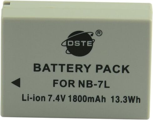 DSTE® قطعتان من بطارية ليثيوم أيون بديلة NB-7L + شاحن DC86U لكاميرات Canon PowerShot G10 وG11 وG12 وSX30 IS الرقمية in Saudi Arabia