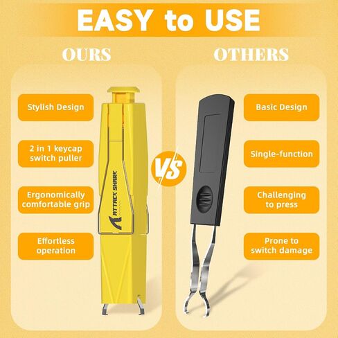 ATTACK SHARK KS01 2-in-1 Switch Puller/Keycap Puller للوحة المفاتيح الميكانيكية، 304 مادة من الفولاذ المقاوم للصدأ، أداة التبديل DIY، سهولة إزالة مفتاح لوحة المفاتيح الميكانيكية البديلة/ساحب Keycap (أزرق) in Saudi Arabia