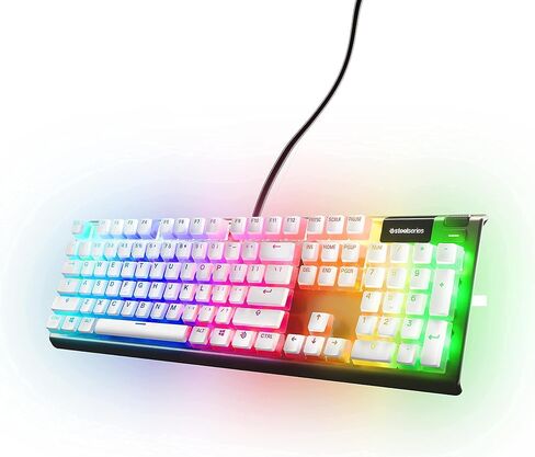 SteelSeries PRISMCAPS - Double Shot Pudding-Style Keycaps - Durable PBT Thermoplastic - Compatible with a Wide Range of Mechanical Keyboards - White (Renewed) in Saudi Arabia