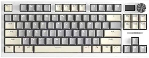Tri-Mode Bluetooth Wireless hot swappable Mechanical Keyboard with Display and rotatable Control Buttons. 84 Series Keyboard, Full Key plushless, Customized by Macro Lighting Effects.(Grey) in Saudi Arabia