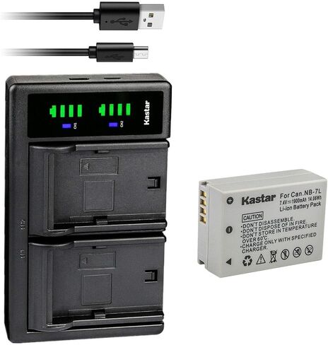Kastar LTD2 USB Battery Charger Replacement for Canon NB-7L NB7L, NB-7LH NB7LH Battery, canon CB-2LZ, CB-2LZE Charger, Canon PowerShot G12, PowerShot SX30 IS, PowerShot SX30IS Cameras in Saudi Arabia