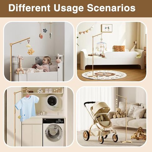 Baby Crib Mobile Arm, 61.81" Tall Mobile Holder for Crib, Wooden Nursery Mobiles for Crib, Baby Boys Girls Crib Hanging, Floor Stand Crib Attached Hanger in Saudi Arabia
