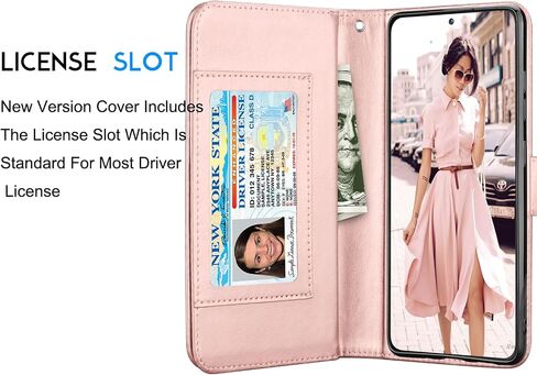 Galaxy S23+ Case, Galaxy S23 Plus Wallet Case, Tekcoo Luxury PU Leather ID Cash Credit Card Slots Holder Carrying Folio Flip Cover [Detachable Magnetic Hard Case] for Samsung S23 Plus 5G [Rose Gold] in Saudi Arabia