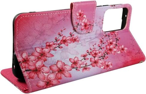 Zase Moto G Power 5G (2024) Wallet Phone Case Purse Protective Premium PU Leather Magnetic Closure w/Kickstand ID Card Slot Wrist Strap Cute Design for Motorola G Power 2024 (Black Pink Butterfly) in Saudi Arabia