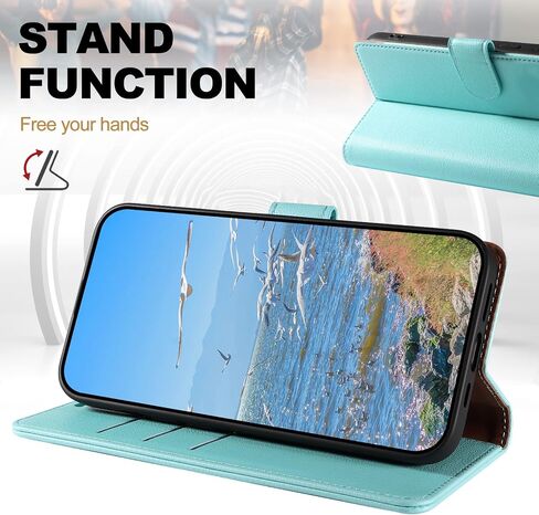 Case for Google Pixel 4A 4G, RFID Blocking PU Leather Wallet Case with Card Holder, Magnetic Flip Cover Compatible with Google Pixel 4A 4G, Green in Saudi Arabia