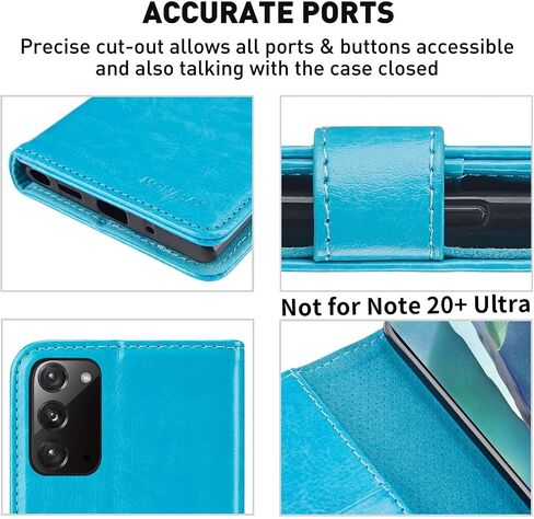 MONASAY Wallet Case Compatible for Galaxy Note 20 5G, 6.7 inch, [Included Screen Protector][RFID Blocking] Flip Folio Leather Cell Phone Cover with Credit Card Holder, Black in Saudi Arabia