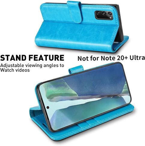 MONASAY Wallet Case Compatible for Galaxy Note 20 5G, 6.7 inch, [Included Screen Protector][RFID Blocking] Flip Folio Leather Cell Phone Cover with Credit Card Holder, Black in Saudi Arabia