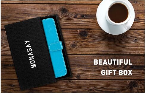MONASAY Wallet Case Compatible for Galaxy Note 20 5G, 6.7 inch, [Included Screen Protector][RFID Blocking] Flip Folio Leather Cell Phone Cover with Credit Card Holder, Black in Saudi Arabia