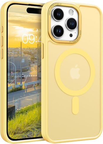 BENTOBEN for iPhone 15 Pro Case Phone Case iPhone 15 Pro Magnetic[Compatible with MagSafe] Translucent Matte Slim Shockproof Anti-Fingerprint Anti-Scratch Protective Case for iPhone 15 Pro 6.1’’Yellow in Saudi Arabia