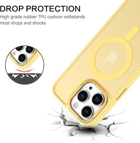 BENTOBEN for iPhone 15 Pro Case Phone Case iPhone 15 Pro Magnetic[Compatible with MagSafe] Translucent Matte Slim Shockproof Anti-Fingerprint Anti-Scratch Protective Case for iPhone 15 Pro 6.1’’Yellow in Saudi Arabia