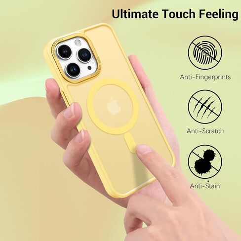 BENTOBEN for iPhone 15 Pro Case Phone Case iPhone 15 Pro Magnetic[Compatible with MagSafe] Translucent Matte Slim Shockproof Anti-Fingerprint Anti-Scratch Protective Case for iPhone 15 Pro 6.1’’Yellow in Saudi Arabia