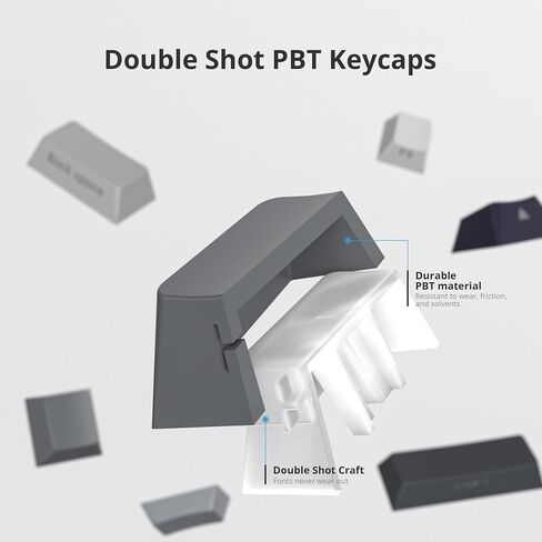 Double Shot PBT Keycap Set, Minimalist Beige/Black/Green Keycaps, 157 Key Custom Cherry Profile Key Cap for 60% 65% 75% 100% MX Switches Mechanical Keyboard (Pine) in Saudi Arabia