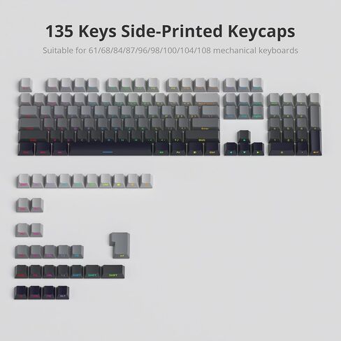 Double Shot PBT Keycap Set, Minimalist Beige/Black/Green Keycaps, 157 Key Custom Cherry Profile Key Cap for 60% 65% 75% 100% MX Switches Mechanical Keyboard (Pine) in Saudi Arabia