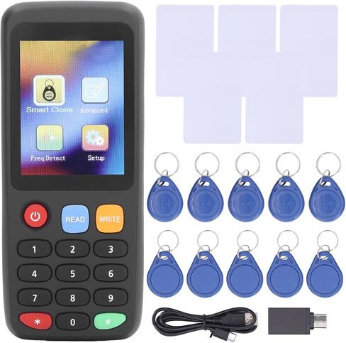 X7 NFC قارئ بطاقات، قارئ بطاقات RFID ناسخة ناسخة لبطاقات الهوية IC، البطاقة الذكية RFID ناسخة ID IC قارئ الكاتب شاشة ملونة كاملة عالية الدقة (5 أبازيم UID 5 بطاقات T5577 5 T5577 in Kuwait
