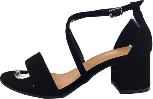 TOP Moda Over The Toe Strap Ankle Wrap Strap 2" Block Heel Open Toe Dress Sandal in Saudi Arabia