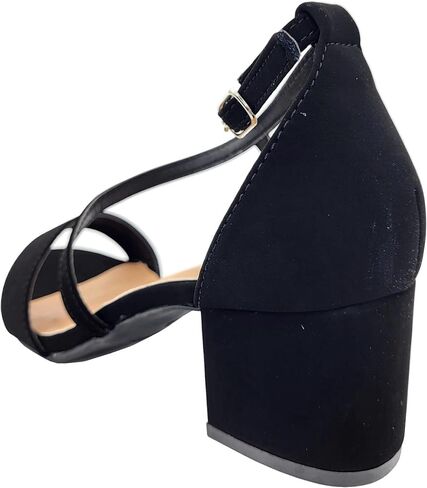 TOP Moda Over The Toe Strap Ankle Wrap Strap 2" Block Heel Open Toe Dress Sandal in Saudi Arabia