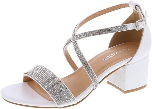 TOP Moda Over The Toe Strap Ankle Wrap Strap 2" Block Heel Open Toe Dress Sandal in Saudi Arabia