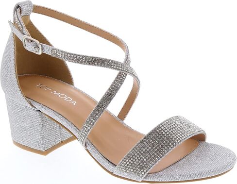 TOP Moda Over The Toe Strap Ankle Wrap Strap 2" Block Heel Open Toe Dress Sandal in Saudi Arabia