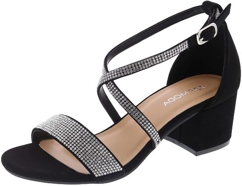 TOP Moda Over The Toe Strap Ankle Wrap Strap 2" Block Heel Open Toe Dress Sandal in Saudi Arabia