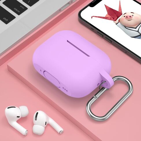غطاء حافظة AirPods Pro الجيل الثاني/الأول مع سلسلة مفاتيح، ملحقات واقية من السيليكون الناعم مضادة للغبار لعلبة شحن Apple AirPods Pro 2 2022/2019، شاشة LED أمامية مرئية، أسود in Kuwait