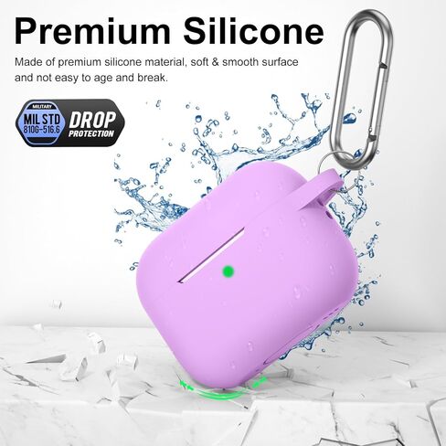 غطاء حافظة AirPods Pro الجيل الثاني/الأول مع سلسلة مفاتيح، ملحقات واقية من السيليكون الناعم مضادة للغبار لعلبة شحن Apple AirPods Pro 2 2022/2019، شاشة LED أمامية مرئية، أسود in Kuwait