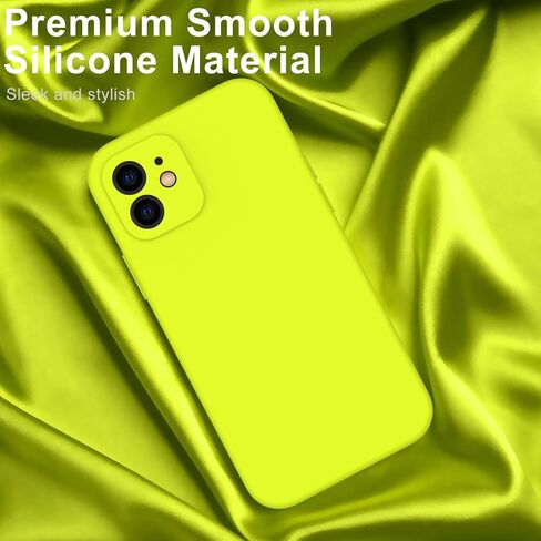 DEENAKIN Compatible with iPhone 12 Case with Screen Protector - Silky Silicone - Enhanced Camera Cover - 16ft Drop Tested - Slim Fit Protective Phone Case for Men Women Girls 6.1" - Black in Saudi Arabia