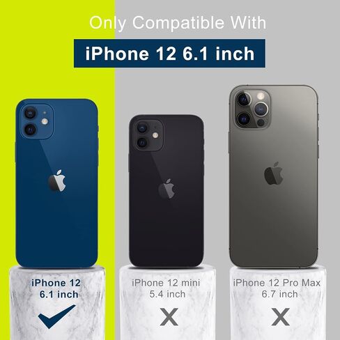 DEENAKIN Compatible with iPhone 12 Case with Screen Protector - Silky Silicone - Enhanced Camera Cover - 16ft Drop Tested - Slim Fit Protective Phone Case for Men Women Girls 6.1" - Black in Saudi Arabia