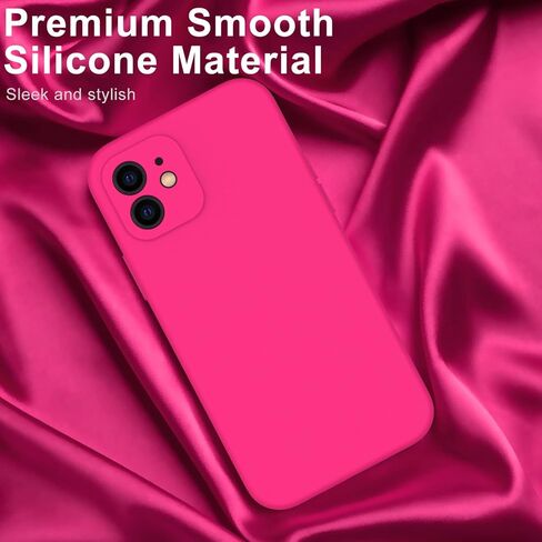 DEENAKIN متوافق مع حافظة iPhone 12 مع واقي الشاشة - سيليكون حريري - غطاء كاميرا محسن - تم اختبار سقوطه بطول 16 قدم - حافظة هاتف واقية نحيفة للرجال والنساء والفتيات 6.1 بوصة - أسود in Kuwait