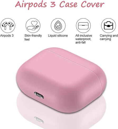 Upgrade Cover Compatible with Airpods 3 Case,Soft Silicone Skin Case Cover No Keychain for AirPods 3rd Generation Charging Case Cover,Ultrathin 1.5mm Thick Protective Case Front LED Visible (Black) in Saudi Arabia