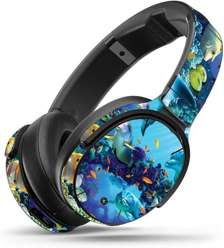 MightySkins Skin Compatible with Skullcandy Venue Wireless Headphones - Teal Leopard | Protective, Durable, and Unique Vinyl wrap Cover | Easy to Apply, Remove, and Change Styles | Made in The USA in Saudi Arabia