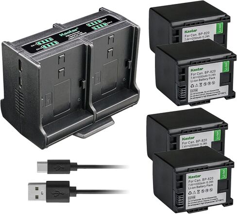 بطارية Kastar حزمة واحدة وشاحن رباعي متوافق مع كاميرا Canon VIXIA GX10، XF400، XF405، XA10، XA11، XA15، XA20، XA25، XA30، XA35، XA40، XA45، XA50، XA55، XA60، XA65 in Saudi Arabia