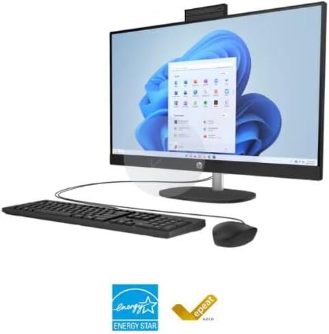 HP All-in-One 27-cr1096t PC: Windows 11 Home | Intel® Core™ Ultra 7 Processor | Intel® Iris® Xᶱ Graphics | 16 GB RAM | 512 GB SSD | 27" diagonal FHD Touch Display | Jet Black in Saudi Arabia