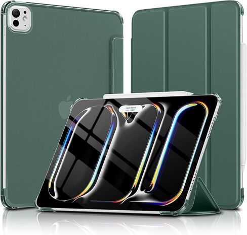 Wenlaty for iPad Pro 11 Inch Case 2024 Release 5th Generation(M4), Slim & Lightweight Trifold Stand Protective Case with Clear Matte Hard PC Backshell and Soft TPU Cover, Auto Wake/Sleep, Black in Saudi Arabia