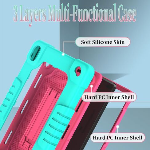 for Walmart Onn 8 inch Gen 4 2024 Model Tablet Case with 2 Pcs Screen Protector,Heavy Duty Kids Shockproof Stand Shoulder Strap Case for Walmart Onn 8 2024 Model:100135923 (Green/Pink) in Saudi Arabia
