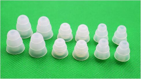 Triple Flange Ear Tip, 6 Pairs S/M/L Size Triple Three Flange Noise Isolate Silicone Cushion Ear Bud Tips with 4mm Connector Hole, Fit for Most in Ear Earphone (Clear(SML)) in Saudi Arabia
