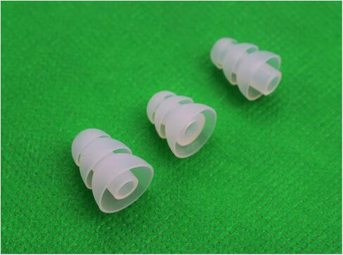 Triple Flange Ear Tip, 6 Pairs S/M/L Size Triple Three Flange Noise Isolate Silicone Cushion Ear Bud Tips with 4mm Connector Hole, Fit for Most in Ear Earphone (Clear(SML)) in Saudi Arabia