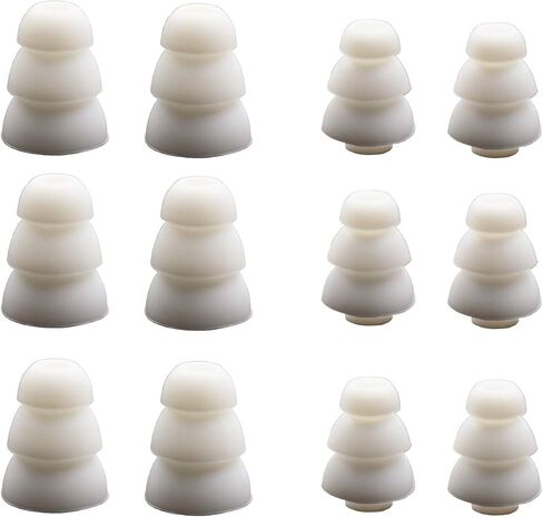 Triple Flange Ear Tip, 6 Pairs S/M/L Size Triple Three Flange Noise Isolate Silicone Cushion Ear Bud Tips with 4mm Connector Hole, Fit for Most in Ear Earphone (Clear(SML)) in Saudi Arabia