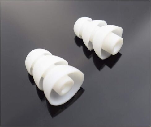 Triple Flange Ear Tip, 6 Pairs S/M/L Size Triple Three Flange Noise Isolate Silicone Cushion Ear Bud Tips with 4mm Connector Hole, Fit for Most in Ear Earphone (Clear(SML)) in Saudi Arabia